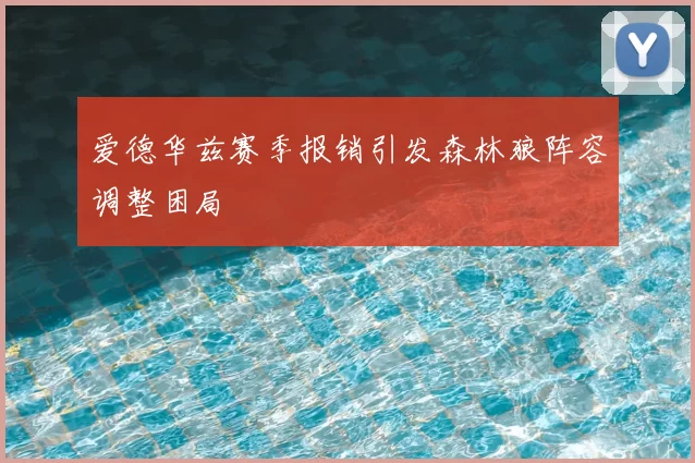 爱德华兹赛季报销引发森林狼阵容调整困局